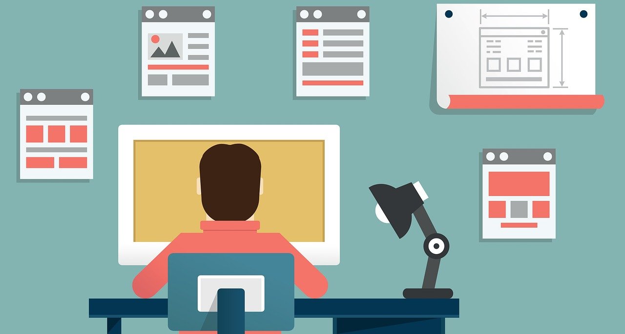 man, computer, monitor, desk, lamp, office, wall, notes, posters, home office, web, development, man, office, home office, home office, home office, home office, home office, web, web, web